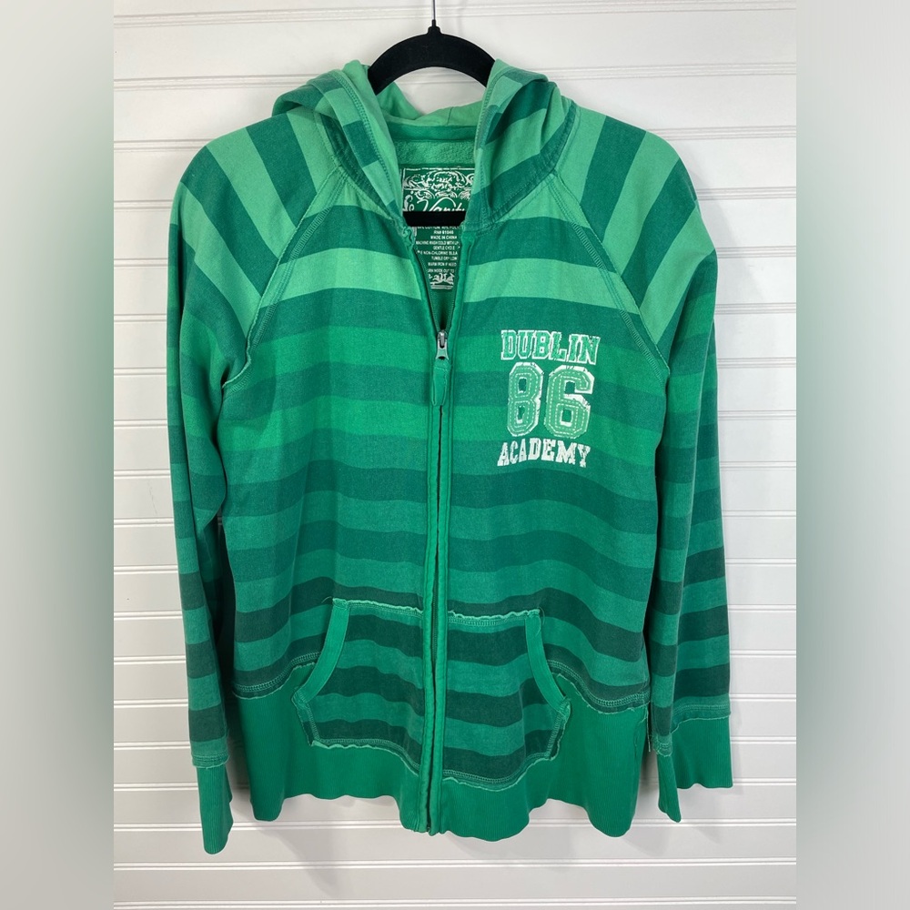 Vanity Green Striped Hoodie